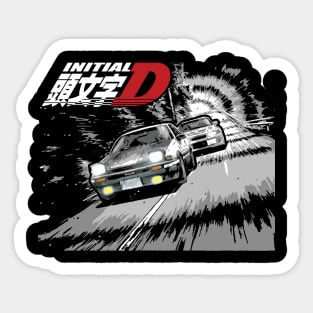 AE86 Corolla vs evo 5 Tandem mountain  Drifting Racing Sticker